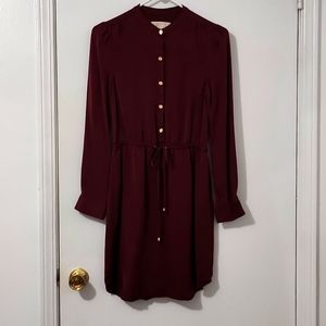 Michael Kors Long Sleeves Dress Burgundy